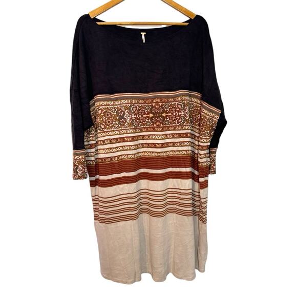 Free People Stepping Out Striped Floral Shirt Dress Large - Picture 2 of 10